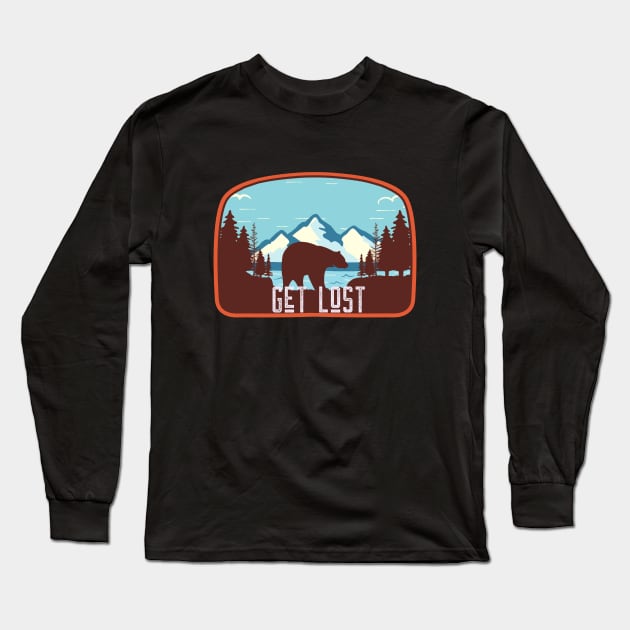 Get Lost to the Wilderness Long Sleeve T-Shirt by Eva Wolf